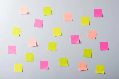 Sticky notes on a whiteboard Stock Photos