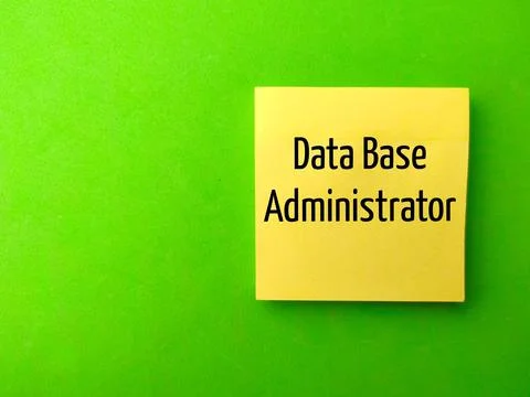 Sticky notes with the word Data Base Administrator Foto stock