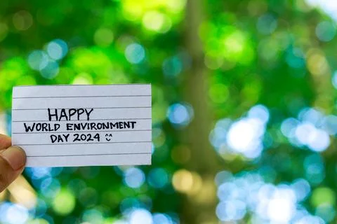 Sticky notes, world environment day concept Stock Photos