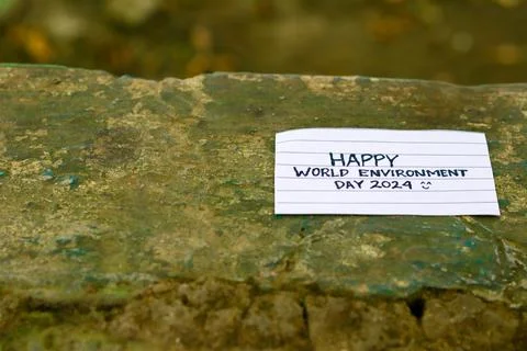 Sticky notes, world environment day concept Stock Photos