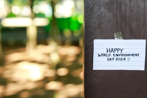 Sticky notes, world environment day concept Stock Photos