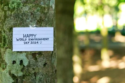 Sticky notes, world environment day concept Stock Photos