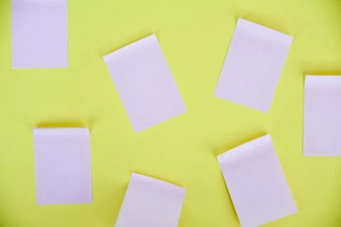 Sticky notes on a yellow background Stock Photos