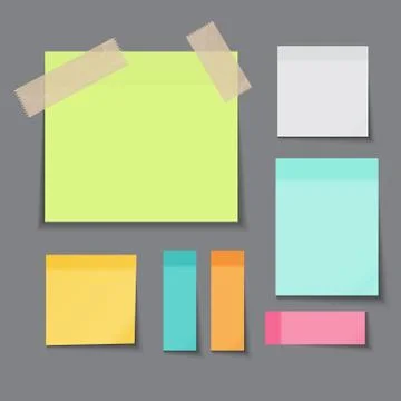 Sticky Paper Note on Dark  Background  Vector Illustration Illustrazione stock