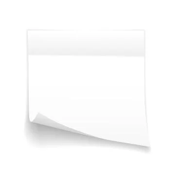 Sticky Paper Note with Shadow Effect. Blank White Memo Note Stickers for Post Illustrazione stock