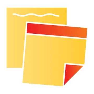 Sticky paper notes flat icon. Reminder memo sticker notes symbol, gradient style Stock Illustration