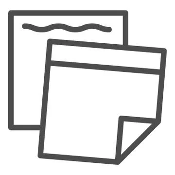 Sticky paper notes line icon. Reminder memo sticker notes symbol, outline style Illustrazione stock