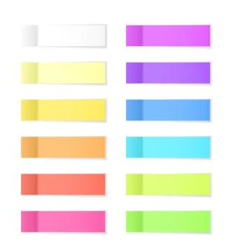 Sticky Paper Notes with Shadow Effect. Blank Color Memo Note Stickers for Pos Stock Illustration