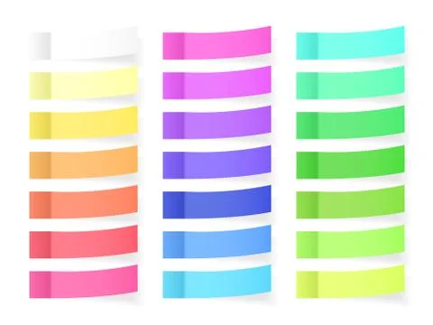 Sticky Paper Notes with Shadow Effect. Blank Color Memo Note Stickers for Pos Stock Illustration