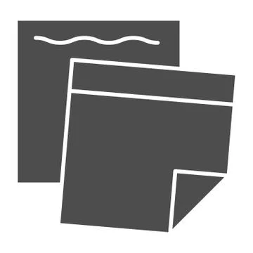 Sticky paper notes solid icon. Reminder memo sticker notes symbol, glyph style Illustration