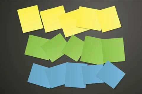 Sticky papers on black Stock Illustration