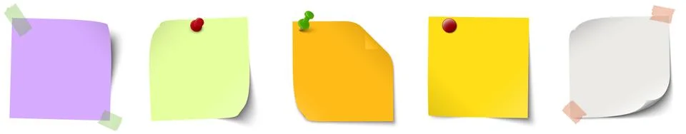 Sticky papers collection Stock Illustration