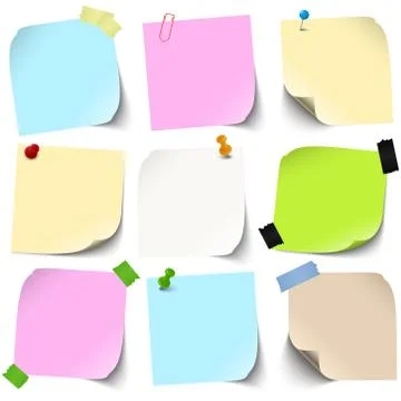 Sticky papers collection Stock Illustration