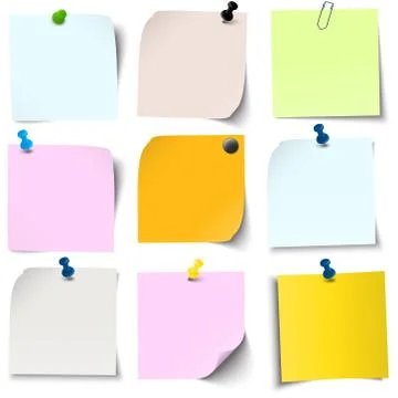 Sticky papers collection Stock Illustration