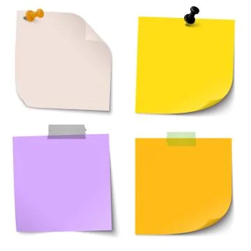 Sticky papers collection Stock Illustration