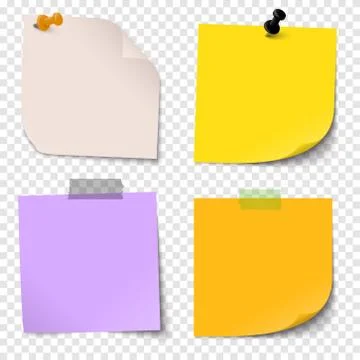 Sticky papers collection with vector transparency Stock Illustration