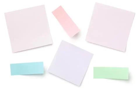 Sticky Post Note Paper Isolated on White Background Stock Photos