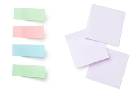 Sticky Post Note Paper Isolated on White Background Stock Photos