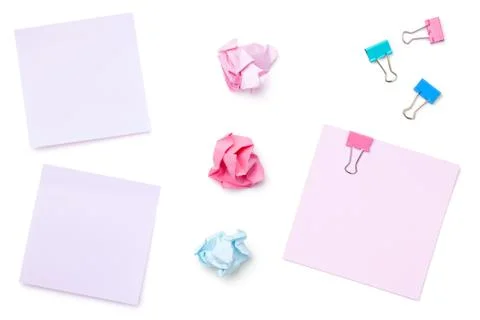 Sticky Post Note Paper Isolated on White Background Stock Photos