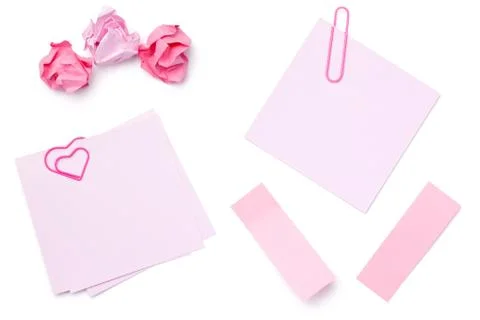 Sticky Post Note Paper Isolated on White Background Stock Photos