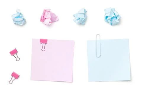 Sticky Post Note Paper Isolated on White Background Stock Photos