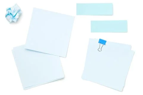 Sticky Post Note Paper Isolated on White Background Stock Photos