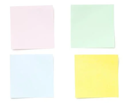 Sticky Post Note Paper Isolated on White Background Stock Photos