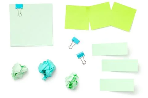 Sticky Post Note Paper Isolated on White Background Stock Photos