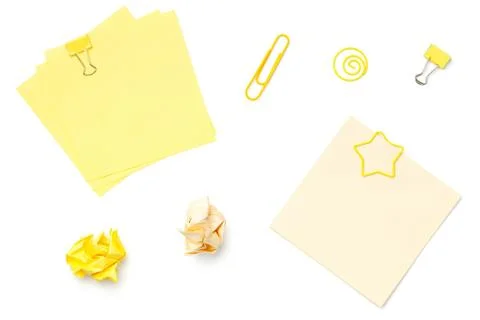 Sticky Post Note Paper Isolated on White Background Stock Photos