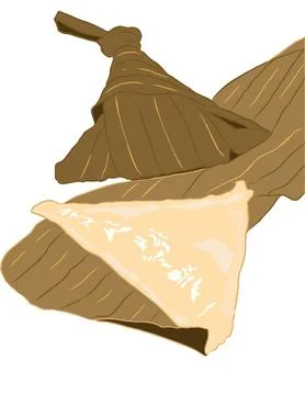 Sticky rice dumpling Stock Illustration