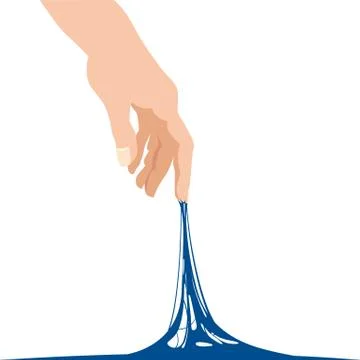 Sticky slime reaching stuck for hand, blue banner template. Popular children s Stock Illustration