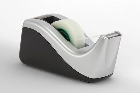 Sticky tape dispenser isolated on withe drop shadow studio lighting Фото