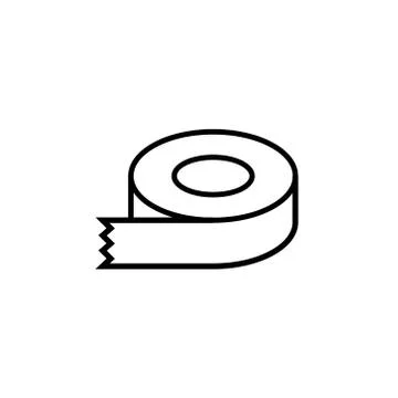 Sticky tape line vector icon. Dispenser drawing flat scotch label adhesive tape Stock Illustration