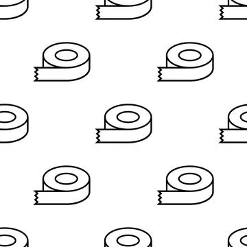 Sticky tape line vector seamless background. Dispenser drawing flat scotch label Stock Illustration