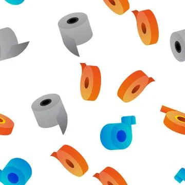 Sticky Tape Rolls Seamless Pattern Ilustración de archivo