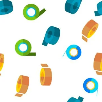Sticky Tape Rolls Seamless Pattern Stock Illustration