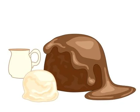 Sticky toffee pudding Stock Illustration