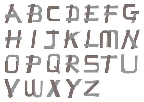 Stiff Alphabets with Made of Angular Strips Vector Font Design Ilustração Stock