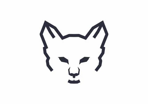 Stiff art style of cat head Stock Illustration