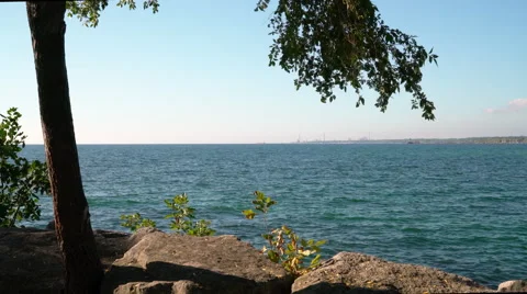 Stiff breeze over water Stock Footage 68396729