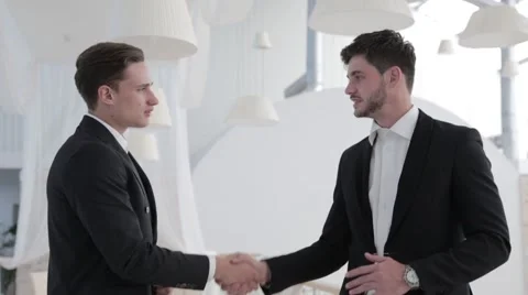 Stiff handshake Stock-Footage 41679211
