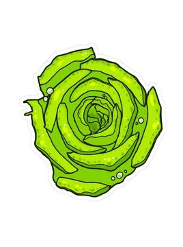 Stiker flower pokcoy Stock Illustration