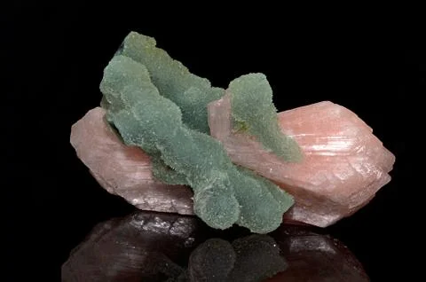 Stilbite on Apophyllite Stock Photos