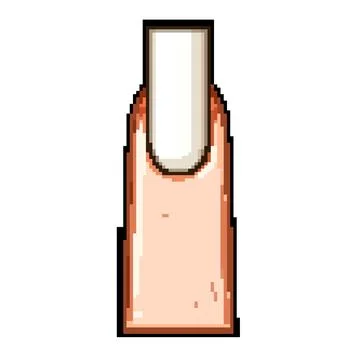 Stiletto nail shape pixel art vector illustration 스톡 일러스트