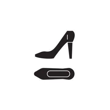Stilettos black vector concept icon. Stilettos flat illustration, sign Stock Illustration