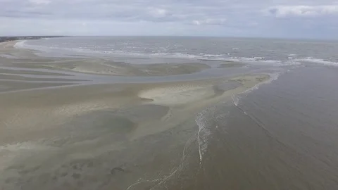 Still Aerial over St. Simons and Sea Island Sound Stock Footage 89559035