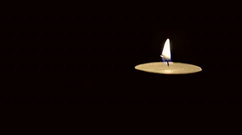 Still Candle Flame on Black Stock Footage 48272557