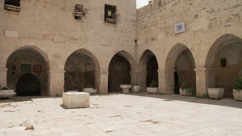 Still frame of a cloister in Jerusalem Stock Footage 231476947