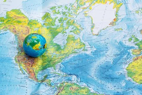 Still globe, map backround Photos