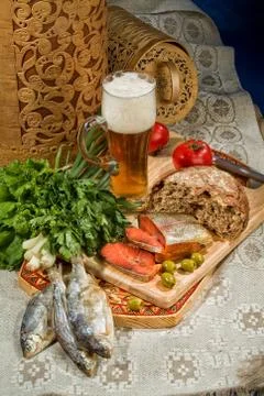 Still Life With Bread Stock Photos